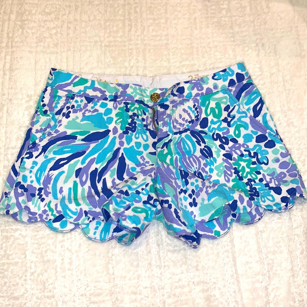 Lilly Pulitzer Buttercup Shorts Scalloped Hem